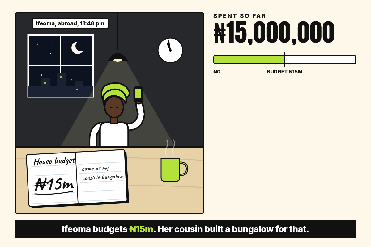 Ifeoma's ₦15m budget climbs to ₦28m with no roof